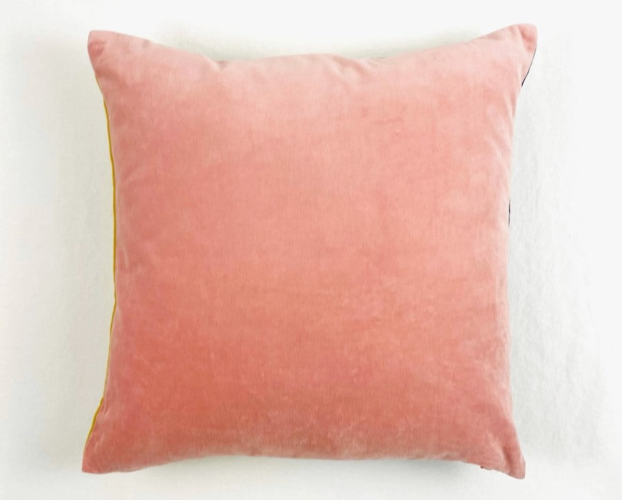 Cotton Velvet Pillow Cover - Colorblock Triangles in B&W