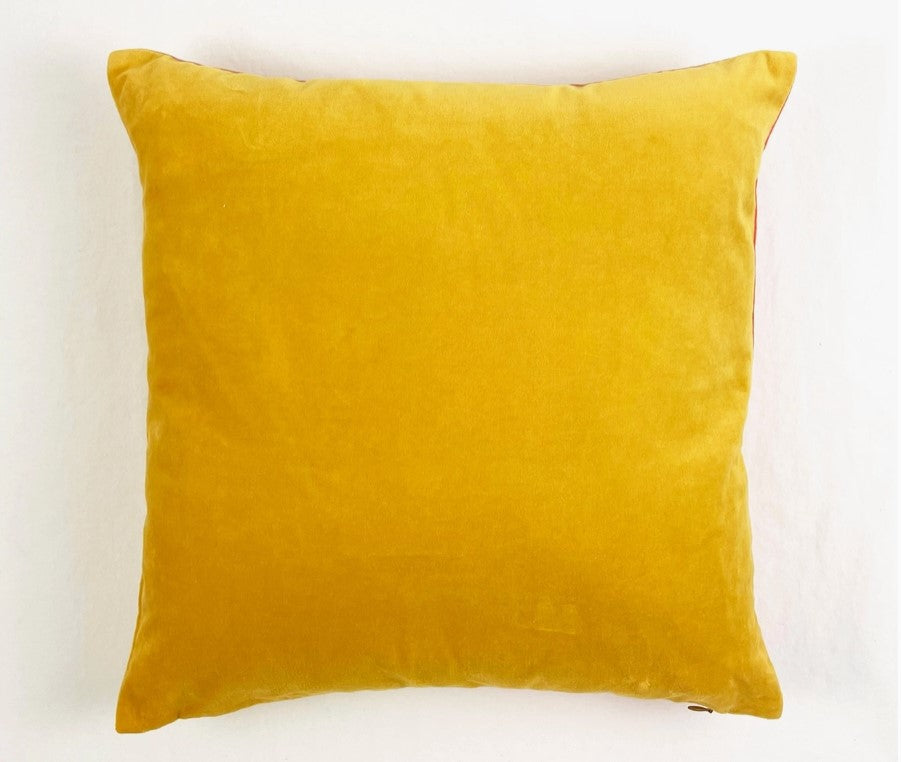 Cotton Velvet Pillow Cover - Half & Half Colorblock in B&W